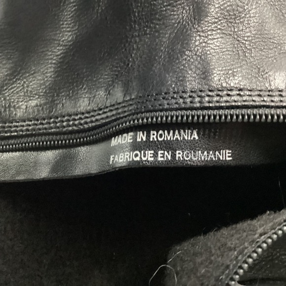 Clarks Black Leather Knee High Boots Buckle Zip Women Size 7.5 M - Picture 9 of 11